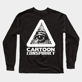 CARTOON CONSPIRACY WHITE Long Sleeve T-Shirt